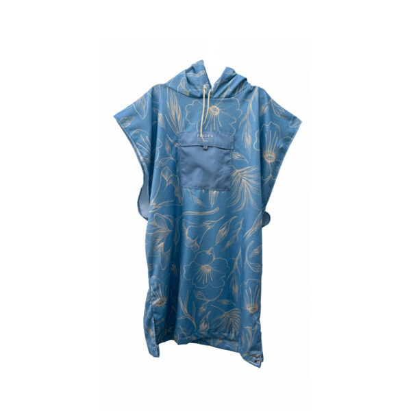 Poncho cambiador finder toalla de microfibra Celeste Floral - Imagen 8