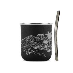 Mate Finder Playa Negro con Bombilla
